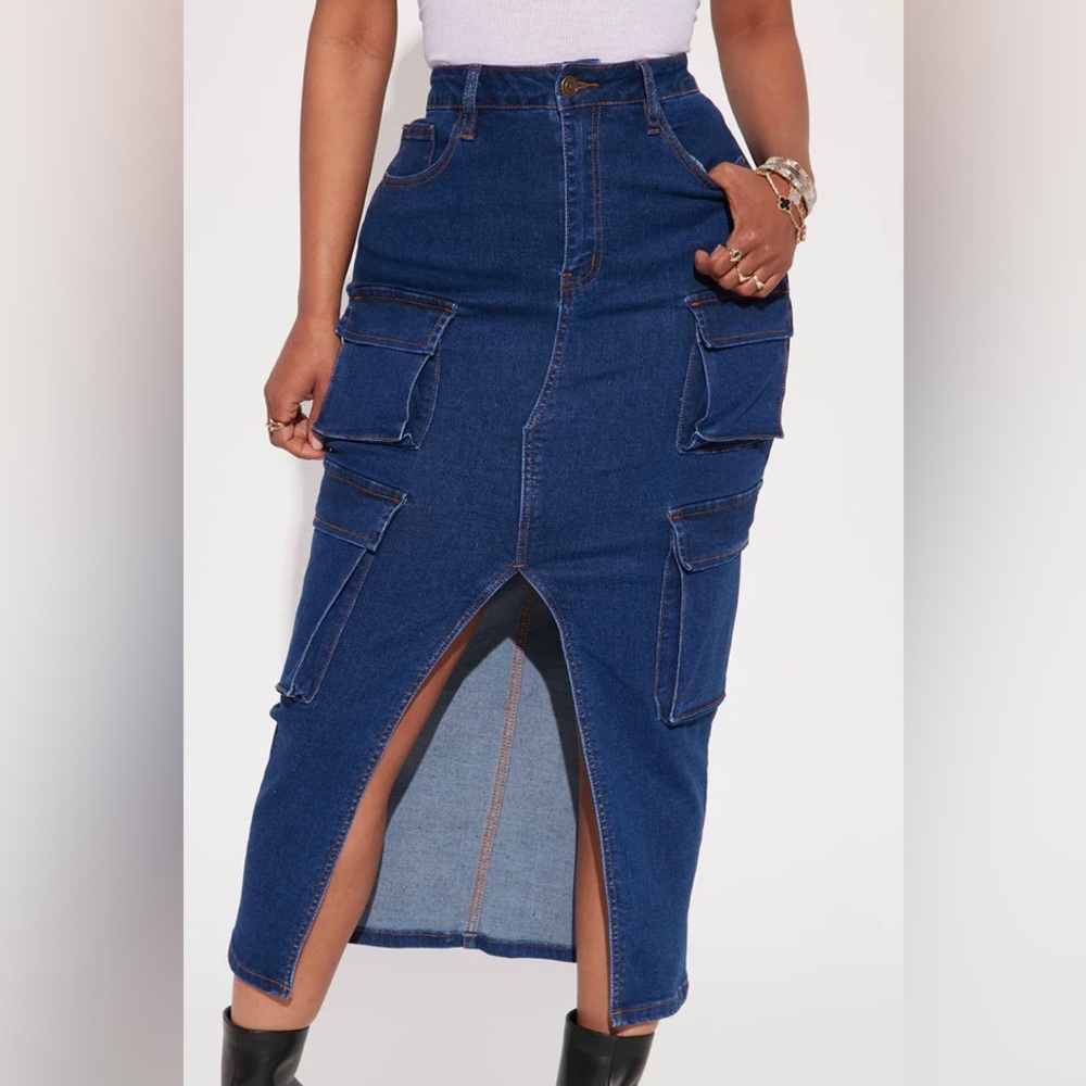 Jean Cargo Skirt